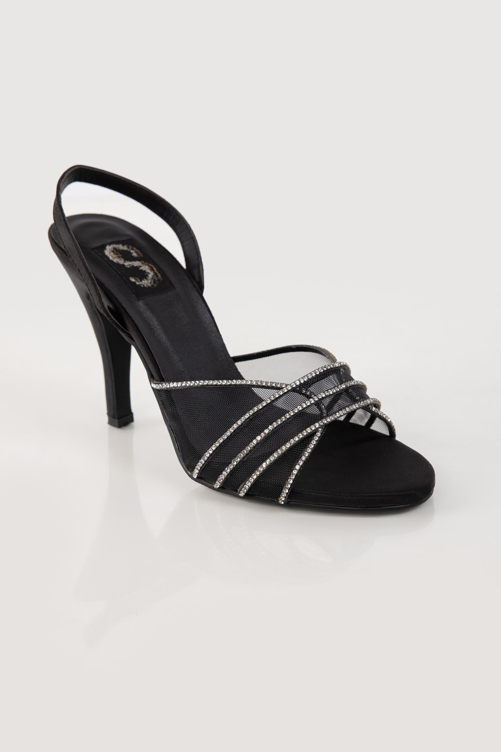 Black Embellished Heel